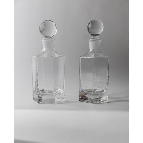 Vintage Hexagonal Glass Decanters with Sphere Stoppers, 1970s, Set of 2 For Sale - Image 8 of 11