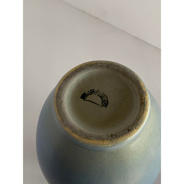 Blue Antique Arts & Crafts Hand-Painted Art Pottery Vase by Weller Pottery For Sale - Image 8 of 8