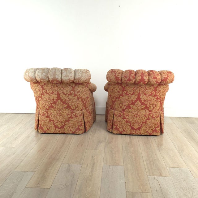 Michael Taylor Pair of Vintage Michael Taylor Tufted Armchairs, Circa 1980 For Sale - Image 4 of 7