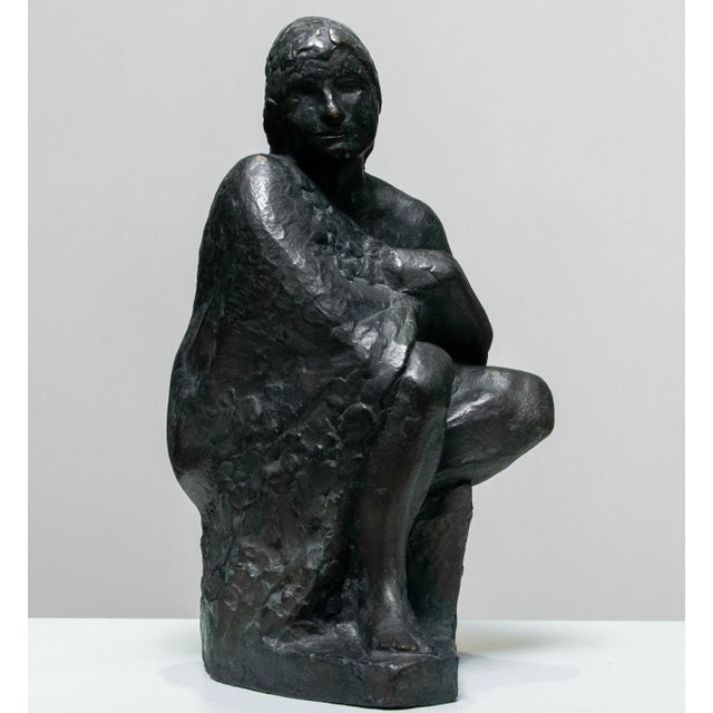 Swedish Brass Statue of a Sitting Woman by Thure Thörn, 1960s For Sale - Image 10 of 10
