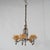 Art Deco Art Deco Chrome & Bronzed Metal Chandelier with Amber Glass Shades C1920 For Sale - Image 3 of 8
