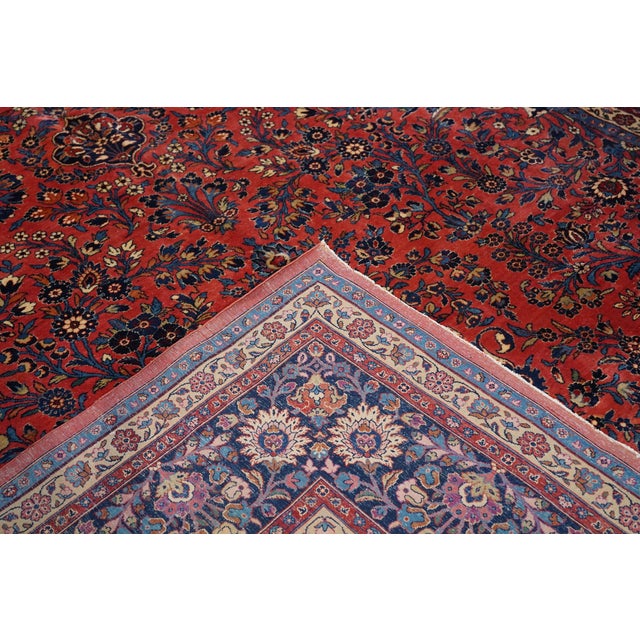Antique Persian Kashan Rug 9'0'' X 14'1'' For Sale In New York - Image 6 of 6
