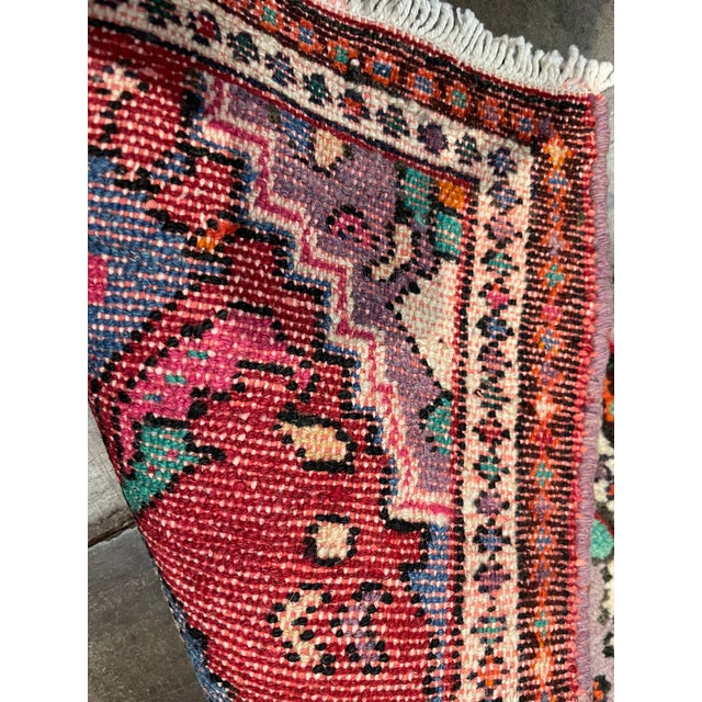 1990s Handwoven Persian Hamedan Area Rug 1'4" X 1'9" For Sale - Image 4 of 4