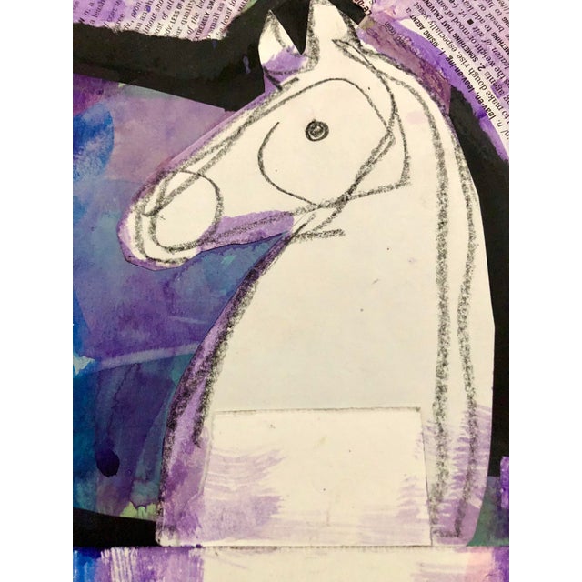 A new work in the Horse series. A completely unique and original artwork on paper. Horse in white paper with painted...