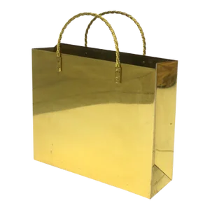 Brass Magazine Holder Stand or Wastebasket Trash Can After Willy Rizzo