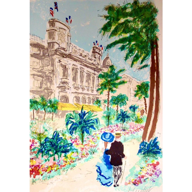 This artwork titled " Paris, La Tour Eiffel" c.1980, is an original colors lithograph on Arches paper by French artist...
