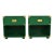 Henredon Mid-Century Hollywood Regency Campaign Green Lacquered Nightstands, Newly Refinished For Sale