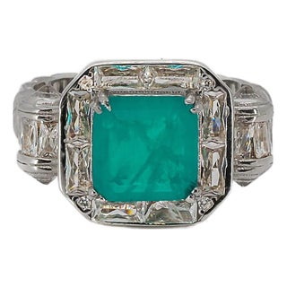 Paraiba Tourmaline Happy Cocktail Ring, Size 5 For Sale