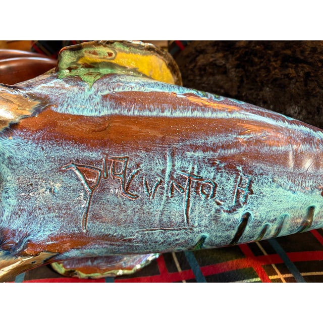 1950s Italian Glazed Terracotta Fish Sculpture For Sale - Image 13 of 15