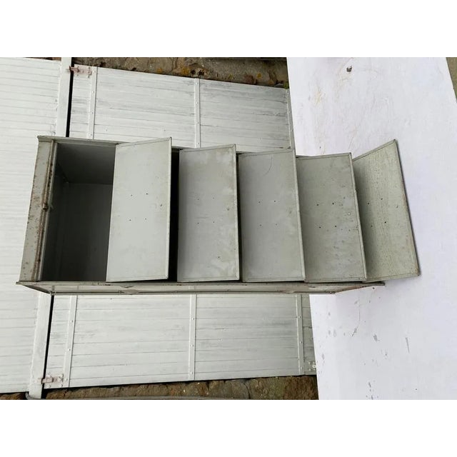 Gray Industrial Cabinet in Metal, 1950 For Sale - Image 8 of 12