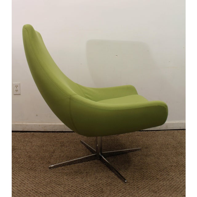 MidCentury Danish Modern Lime Green Swivel Lounge Chair & Ottoman Chairish