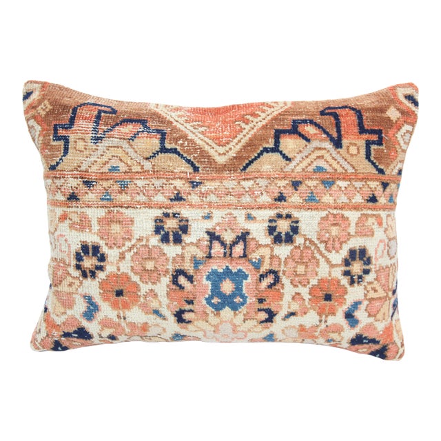 Mid 20th Century Boho Floor Pillow Cover – Handwoven Turkish Rug Pillow -20'' X 20'' For Sale
