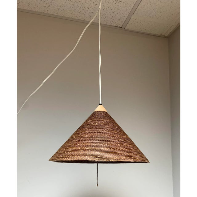 Authentic vintage corrugated cardboard hanging light fixture attributed to Gregory Van Pelt circa 1970s. Often mistaken...