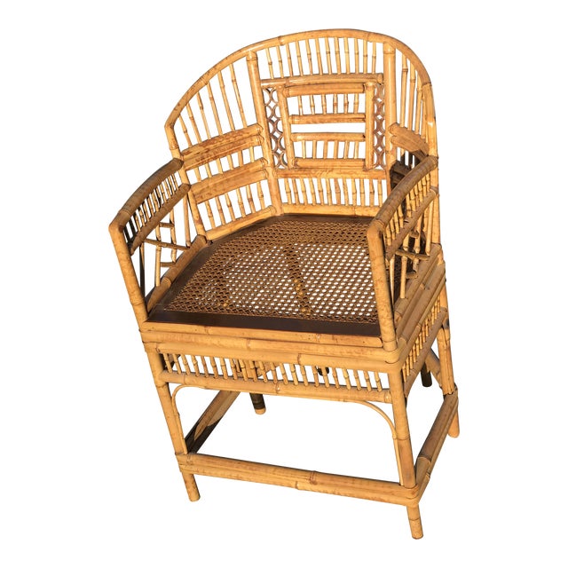 Thomasville Chinoiserie Cane Bamboo Throne Arm Chair Chairish