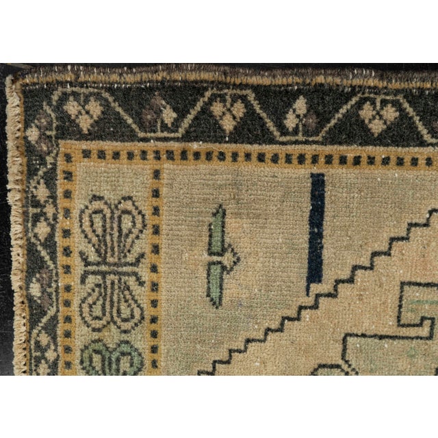 Early 21st Century Turkish Mini Rug Oriental Hand Knotted Vintage Rug 1'11" x 3'3" #21202 For Sale - Image 5 of 8