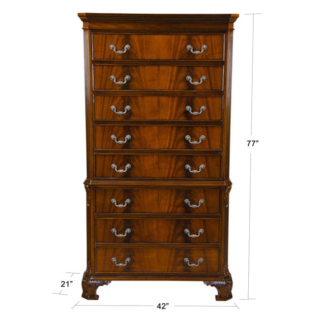 The Niagara Furniture Mahogany Chippendale Tall Chest will become the centerpiece of any room. Inspired by Chippendale...