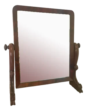 Large Antique Victorian Mahogany and Marble Topped Swing Mirror, 1860