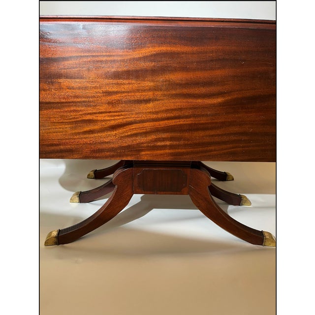Wood Duncan Phyfe Style Drop Leaf Dining Table For Sale - Image 7 of 10