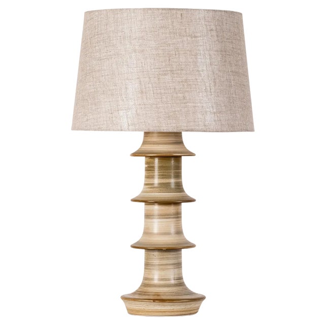 Ceramic Table Lamp attributed to Höganäs, Sweden, 1950s For Sale