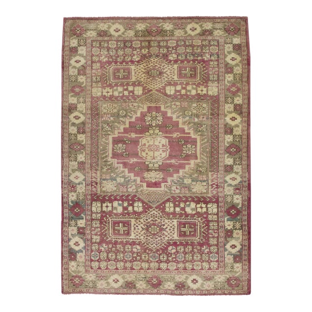 Vintage Turkish Rug 3'11" x 5'9" For Sale