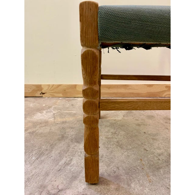 Brualist Nordic Danish Oak Dining Chairs in the Style of Henning Kjærnulf, 1960s For Sale - Image 10 of 11