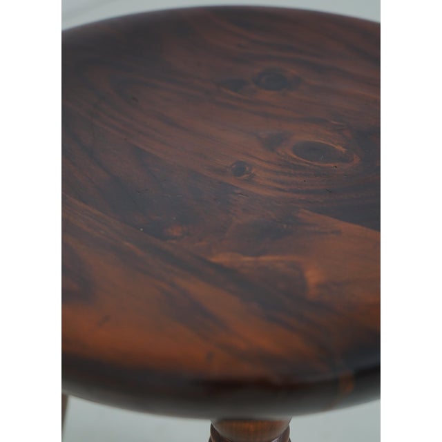 1980s Ethan Allen Country Pine Round Stool For Sale - Image 9 of 11