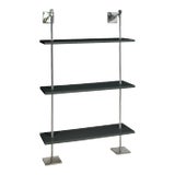 Marais 3-Tier Black & Nickel Shelf 36" W For Sale