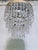 1950s Vintage Hollywood Regency Florentine Brass Tiered Waterfall Crystal Wedding Cake Chandelier For Sale - Image 5 of 8