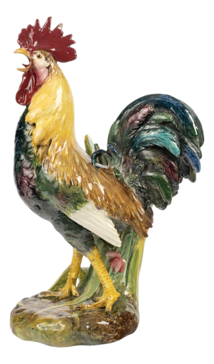 Ceramic Rooster Sculpture from Delphin Massier, 1900s