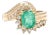 1.25ctw Emerald and Diamond Cluster Ring, 18k Yellow Gold, Ring Size 6 For Sale