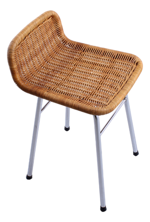 Small Rattan Stool by Dirk Van Sliedregt for Rohe Noordwolde, 1960s