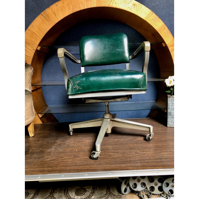 1950s Vintage Beefy Steelcase Banker Rolling Desk Chair Chairish