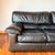Mid-Century Modern 1970s Roche Bobois Black Draping Leather Sofa For Sale - Image 3 of 10