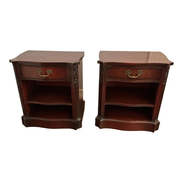 1940s Pair of Mahogany Night Stands For Sale