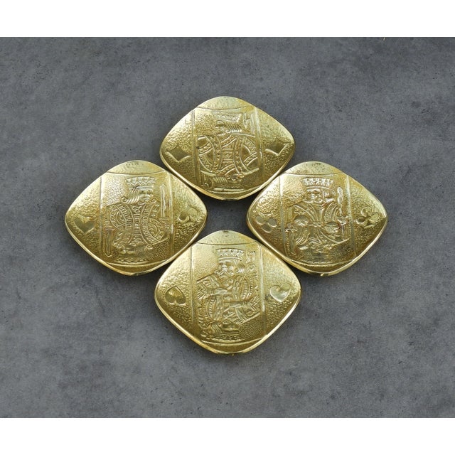 Art Deco Bronze King Playing Card Trays by Max Le Verrier, 1930s, Set of 4 For Sale - Image 3 of 11