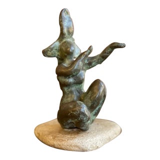 Vintage Bronze Color Lady Sculpture For Sale