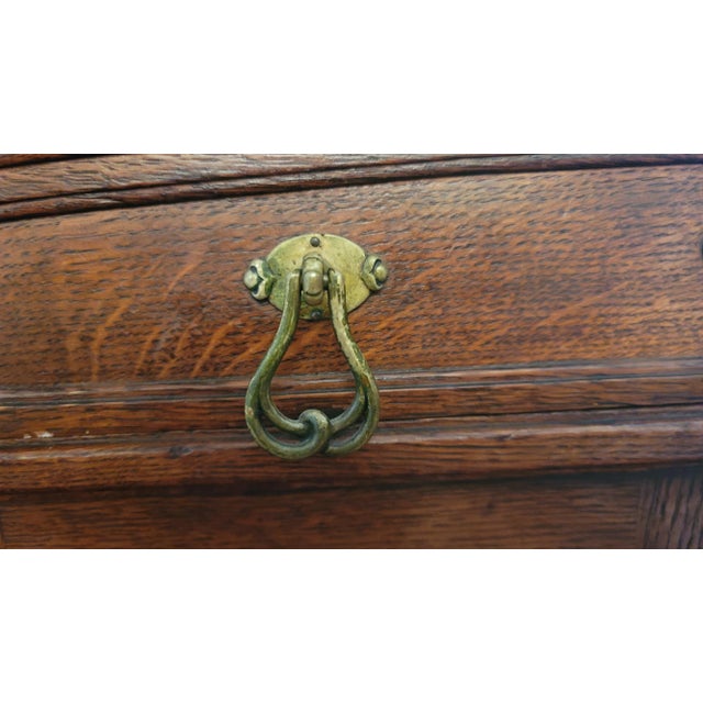 1890s Rare Art Nouveau Eugene Gaillard Maison Bing Oak Hutch Sideboard Signed For Sale - Image 11 of 18