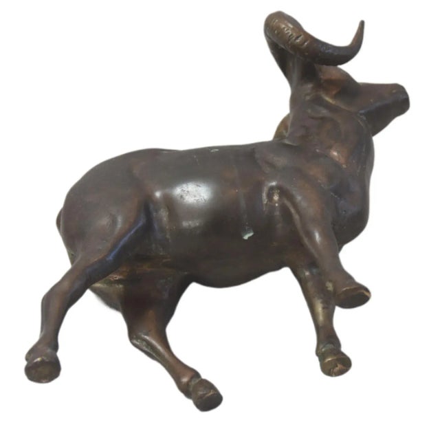 Brass Vintage Brass Big Horn Ram Sheep Figure Statue For Sale - Image 8 of 8