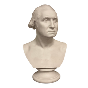 Antique 19th Century English Parian Porcelain Bust of President George Washington After Houdon