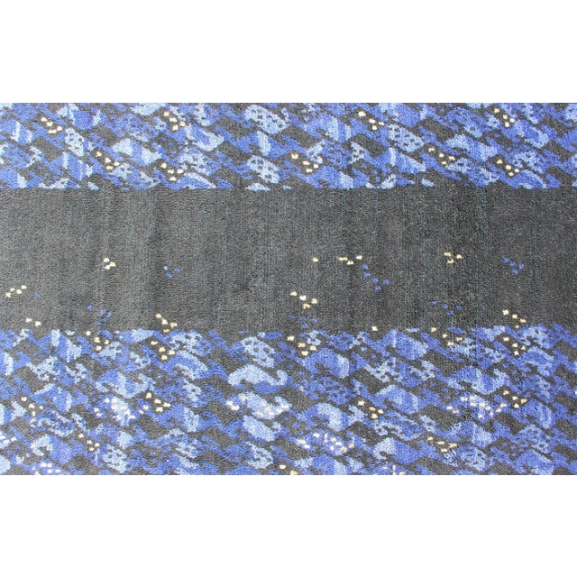 Charcoal Modern Scandinavian Swedish Geometric Design Rug by Keivan Woven Arts 9'2 X 11'10 For Sale - Image 8 of 10