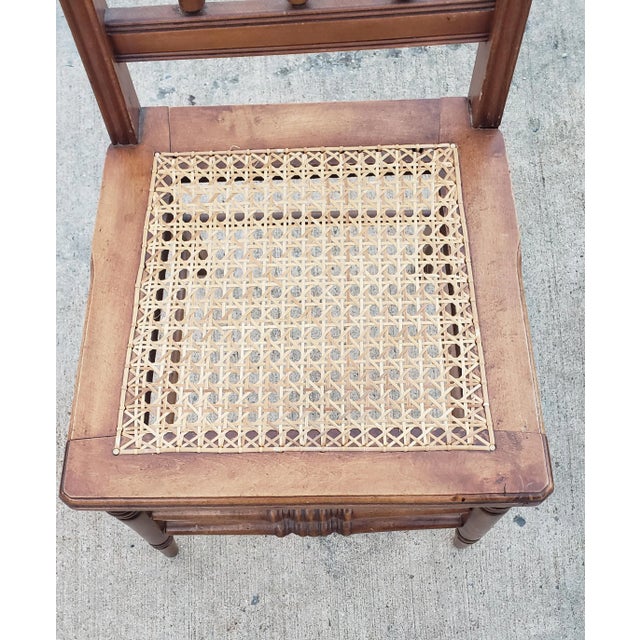 1930s Victorian Style Maple and Cane Seats Side Chairs, a Pair For Sale In Washington DC - Image 6 of 10