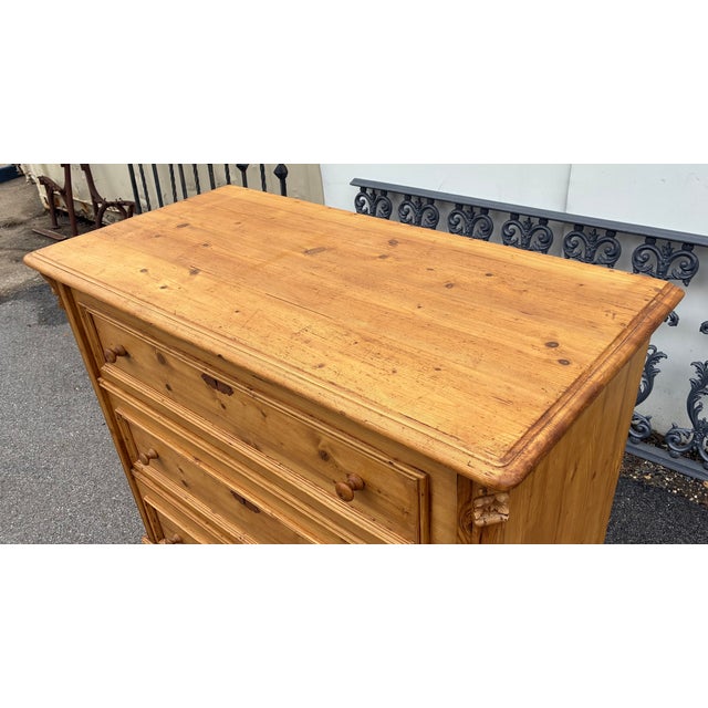 Rustic European Pine Chest of Three Drawers For Sale - Image 3 of 18