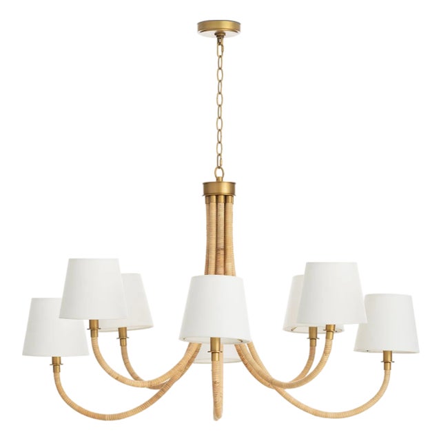 Regina Andrew Treble Bamboo Wrapped Chandelier For Sale