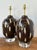 Coffee Vintage Painted Glass Lamps - A Pair For Sale - Image 8 of 12