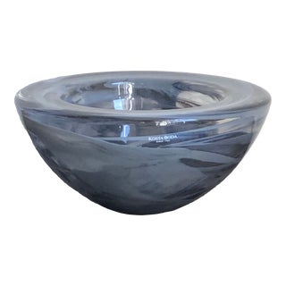 Kosta Boda Grey Smoke Atoll Decorative Bowl, Anna Ehrner Designer For Sale