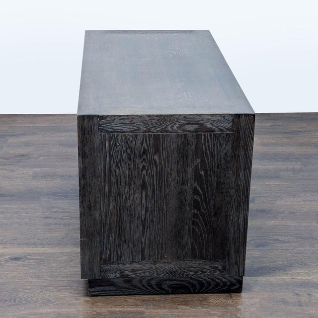 2010s Restoration Hardware Large Two Drawer Nightstand With Chevron Pattern For Sale - Image 5 of 8