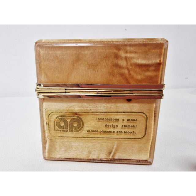 Table Lighter and Ashtray in Briar Wood and Brass from Emmebi, 1970s, Set of 2 For Sale - Image 12 of 18