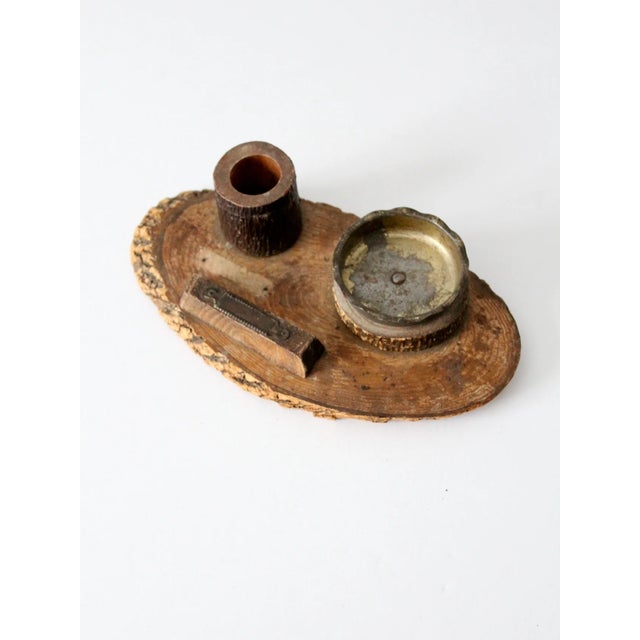 Cabin Vintage Ashtray With Match Holder and Strike For Sale - Image 3 of 8