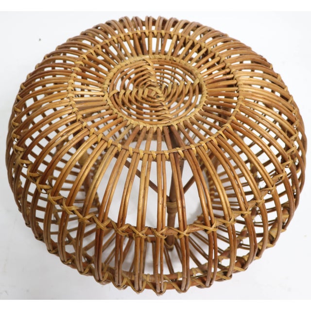 1960s Vintage Albini Ottoman Pouf in Natural Finish For Sale - Image 5 of 8