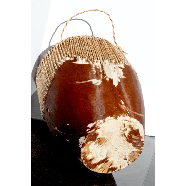 Tribal Embuutu Dual-Hide Drum Mid-Century Vintage Baganda Uganda For Sale - Image 13 of 13